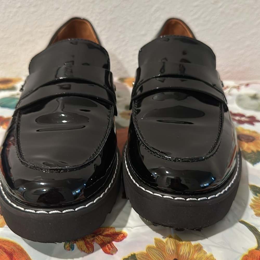 FRANCO SARTO CASSANDRA BLACK PATENT LEATHER LOAFER SZ 8M CAREER EVERYDAY - Picture 10 of 10